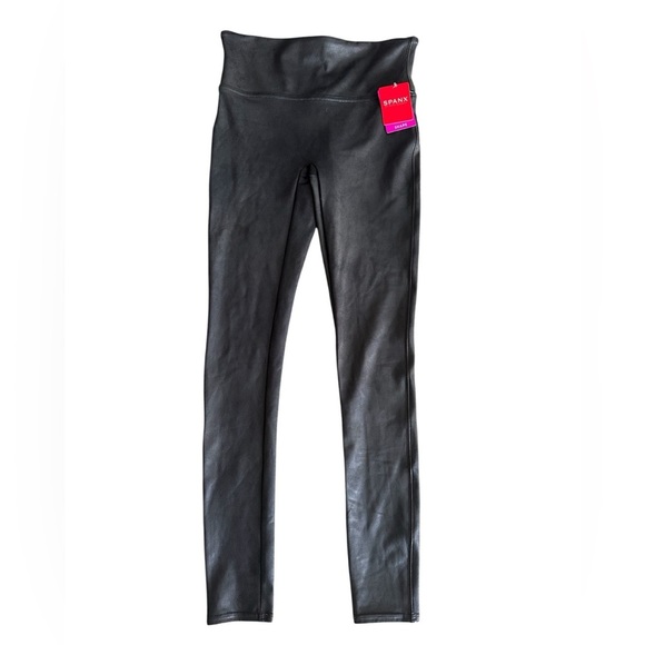 Spanx faux leather leggings, gunmetal, size Medium - Picture 7 of 8